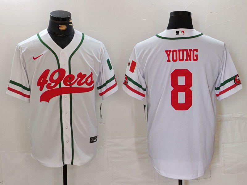 Men San Francisco 49ers #8 Young White Joint Name 2024 Nike Limited NFL Jersey style 1->san francisco 49ers->NFL Jersey